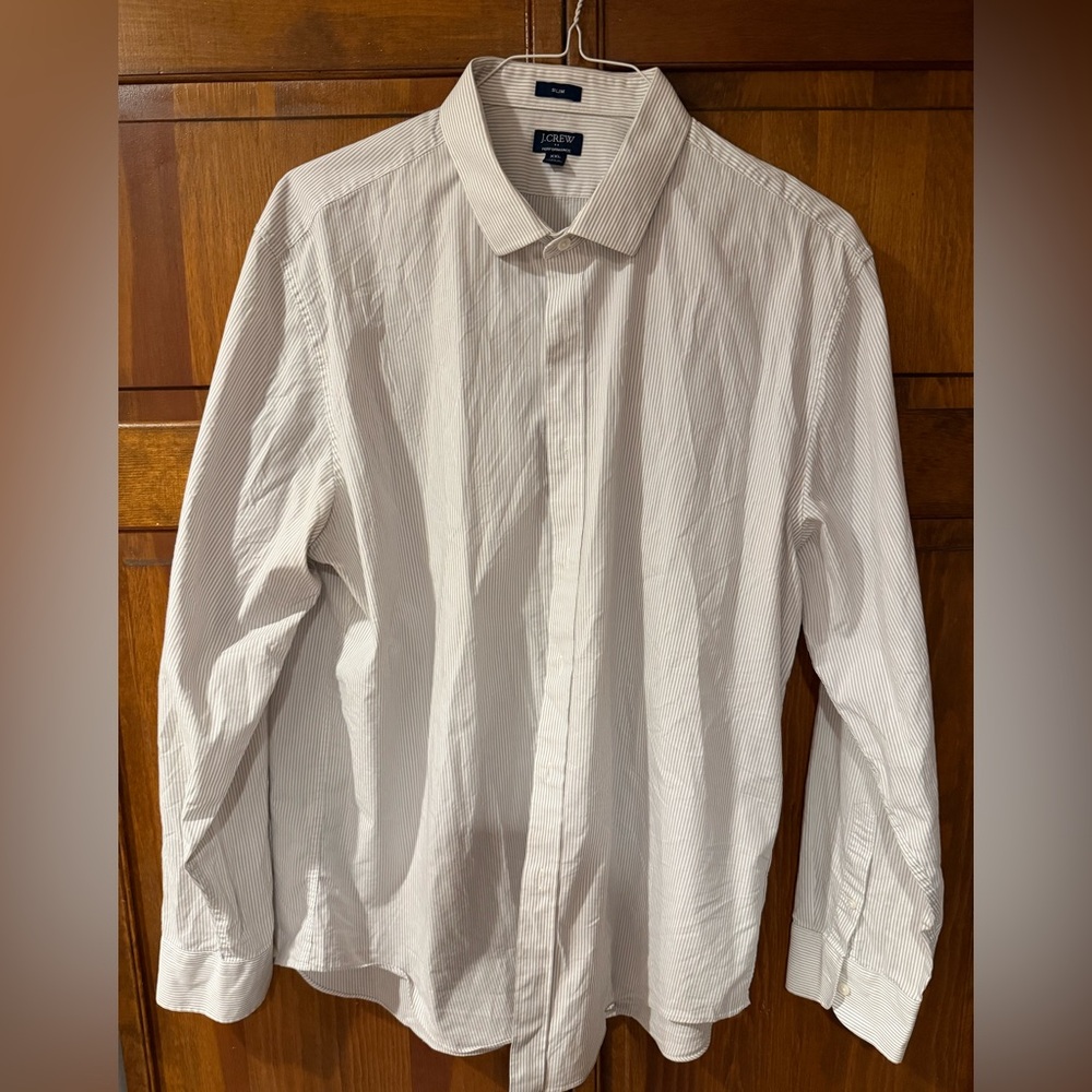 J. Crew performance grey striped button down